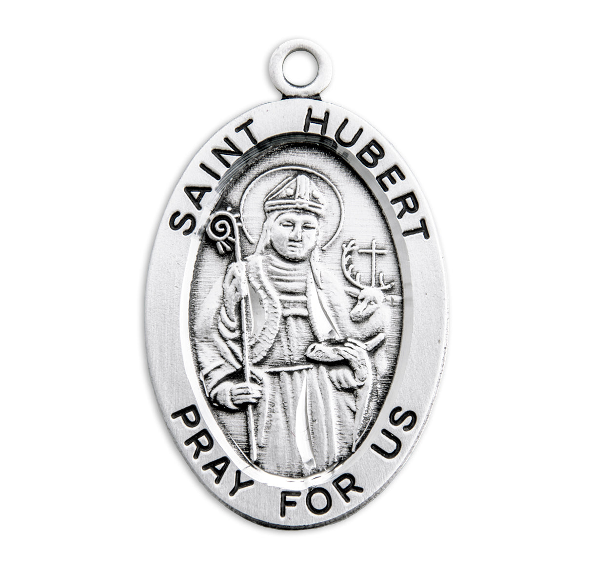 Patron Saint Hubert Oval Sterling Silver Medal