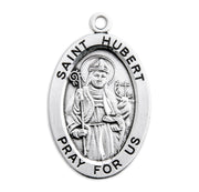 Patron Saint Hubert Oval Sterling Silver Medal