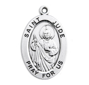 Patron Saint Jude Oval Sterling Silver Medal