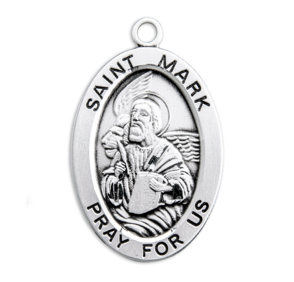 Patron Saint Mark Oval Sterling Silver Medal