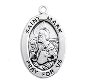 Patron Saint Mark Oval Sterling Silver Medal