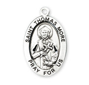 Patron Saint Thomas More Oval Sterling Silver Medal