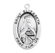 Patron Saint Elizabeth Oval Sterling Silver Medal