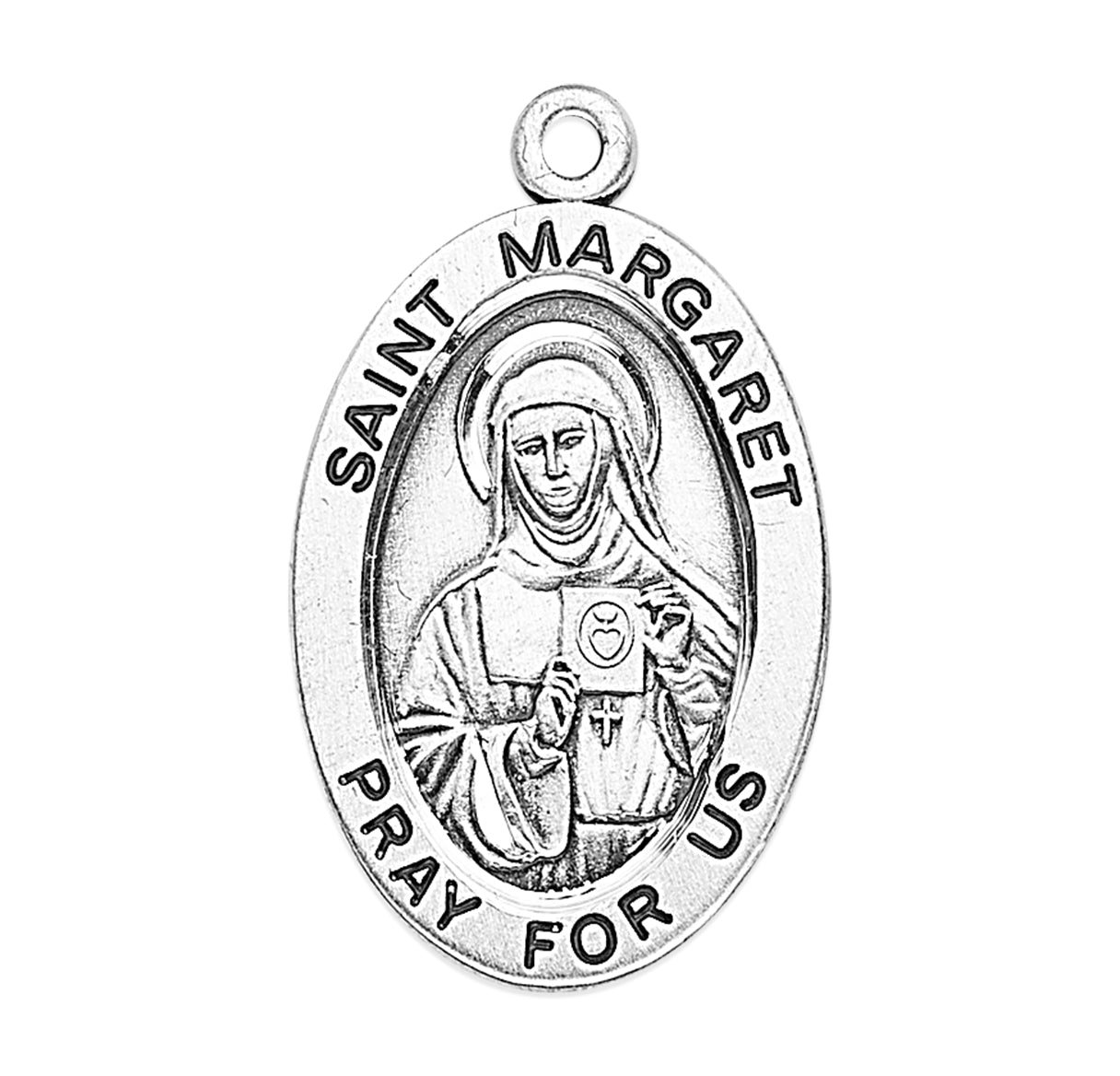 Patron Saint Margaret Oval Sterling Silver Medal
