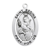 Patron Saint Regina Oval Sterling Silver Medal