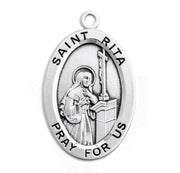 Patron Saint Rita Oval Sterling Silver Medal