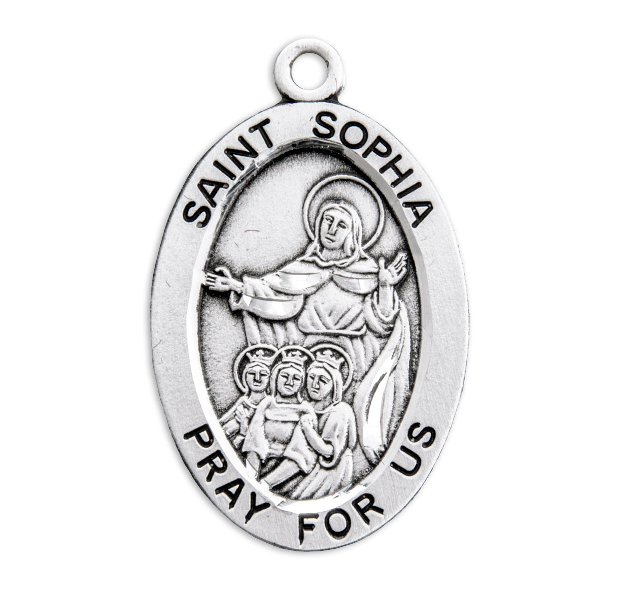 Patron Saint Sophia Oval Sterling Silver Medal