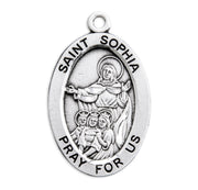 Patron Saint Sophia Oval Sterling Silver Medal