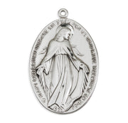 Sterling Silver Profile "Art Deco" Style Miraculous Medal