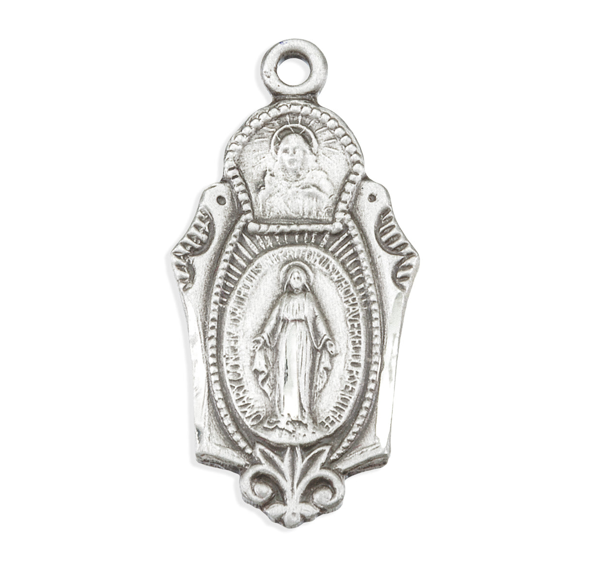 Sterling Silver Miraculous Medal Scapular Combination