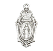 Sterling Silver Miraculous Medal Scapular Combination