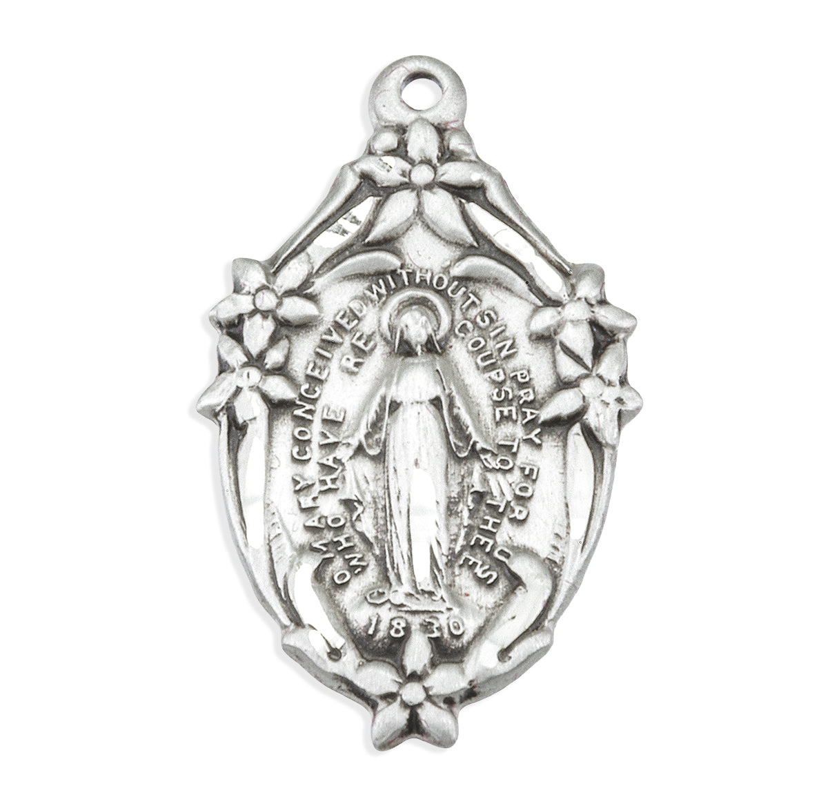 Sterling Silver Ornate Miraculous Medal