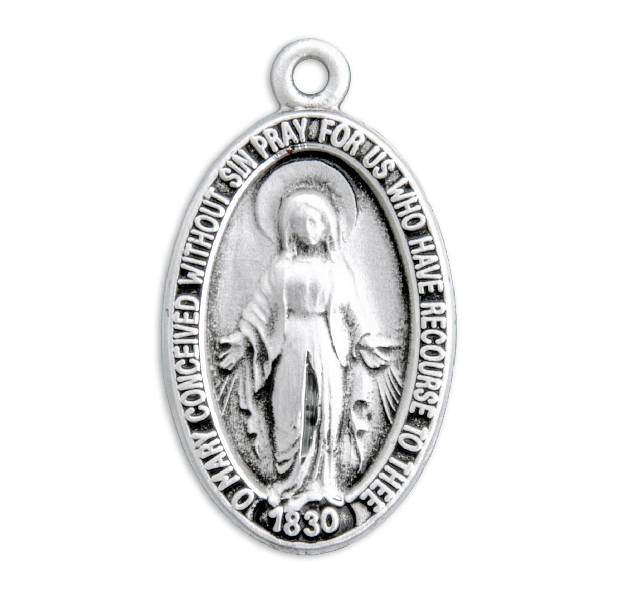 Sterling Silver Oval Miraculous Medal