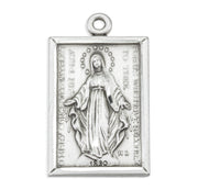 Sterling Silver Rectangular Miraculous Medal