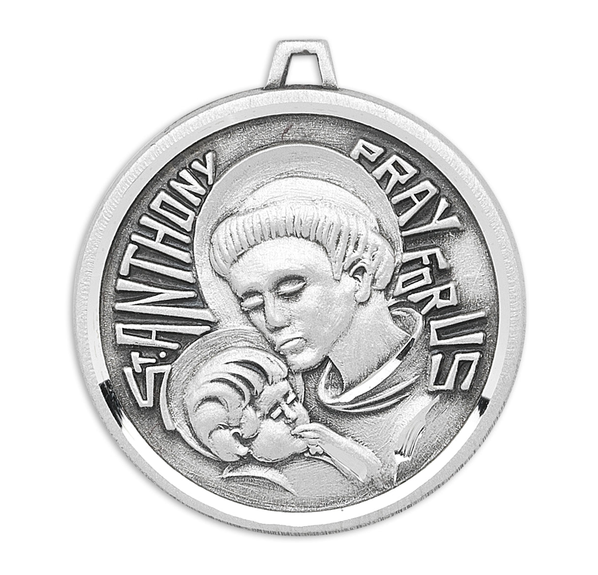 Saint Anthony Round Sterling Silver Medal