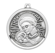 Saint Anthony Round Sterling Silver Medal