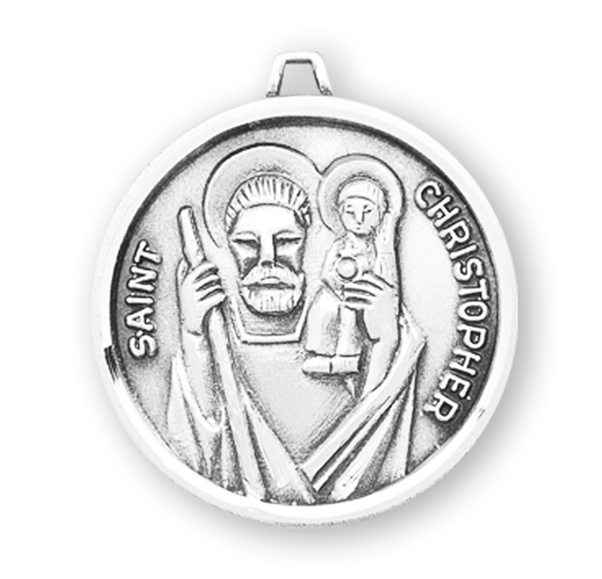 Saint Christopher Round Sterling Silver Medal