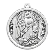 Saint Michael Round Sterling Silver Medal