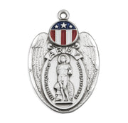Saint Sebastian Sterling Silver Army Shield Medal