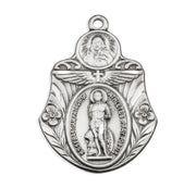 Saint Sebastian "Patron of Athletes" Sterling Silver Badge Shape Medal