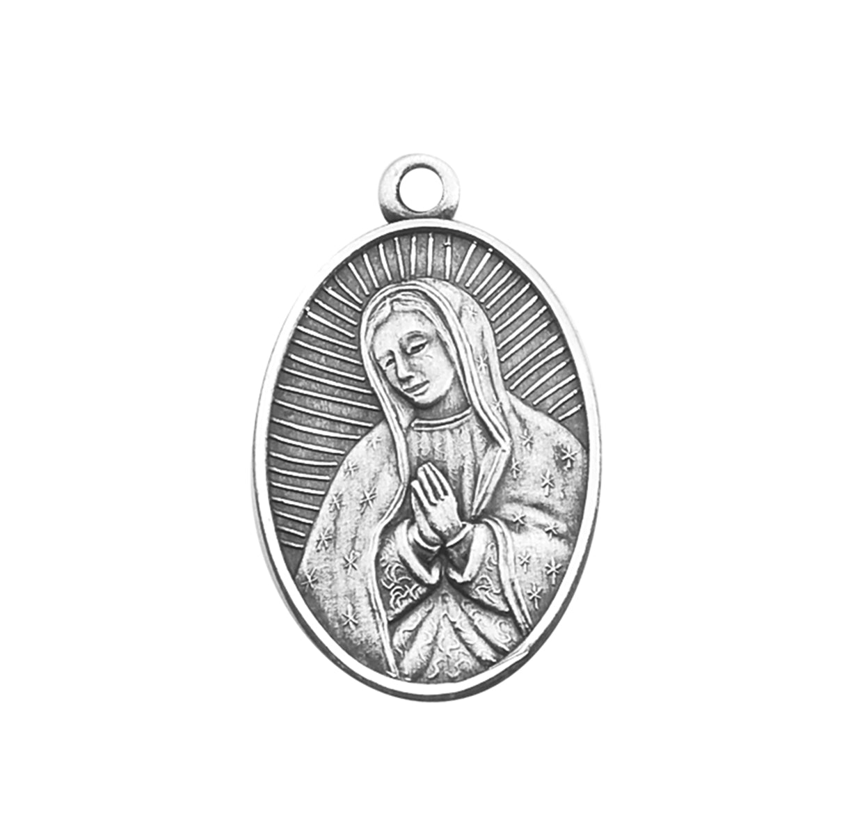 Our Lady of Guadalupe Oval Sterling Silver Medal