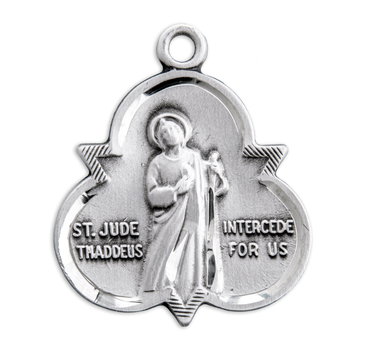 Saint Jude Thaddeus Sterling Silver Trinity Symbol Medal