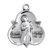 Saint Jude Thaddeus Sterling Silver Trinity Symbol Medal
