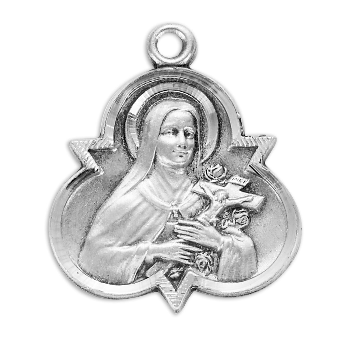Saint Therese of Lisieux Sterling Silver Trinity Medal