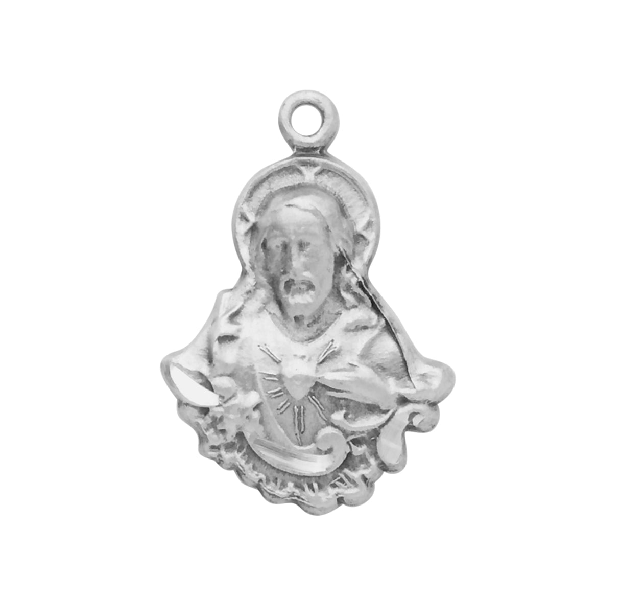 Sterling Silver Scapular Sacred Heart of Jesus Medal