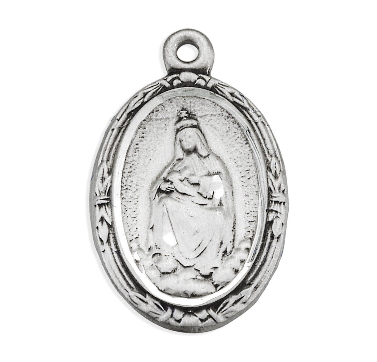 Our Lady of Laleche Oval English Version Sterling Silver Medal