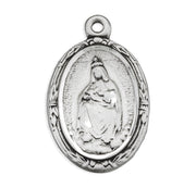 Our Lady of Laleche Oval English Version Sterling Silver Medal