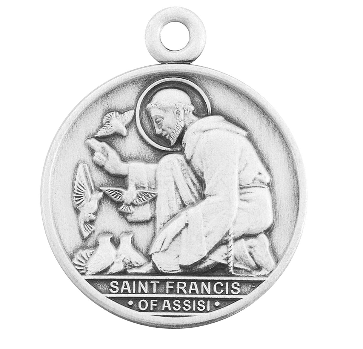 Saint Francis of Assisi Round Sterling Silver Medal