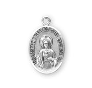 Immaculate Heart of Mary Oval Sterling Silver Medal