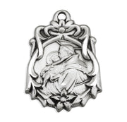 Saint Anthony Floral Bordered Sterling Silver Medal
