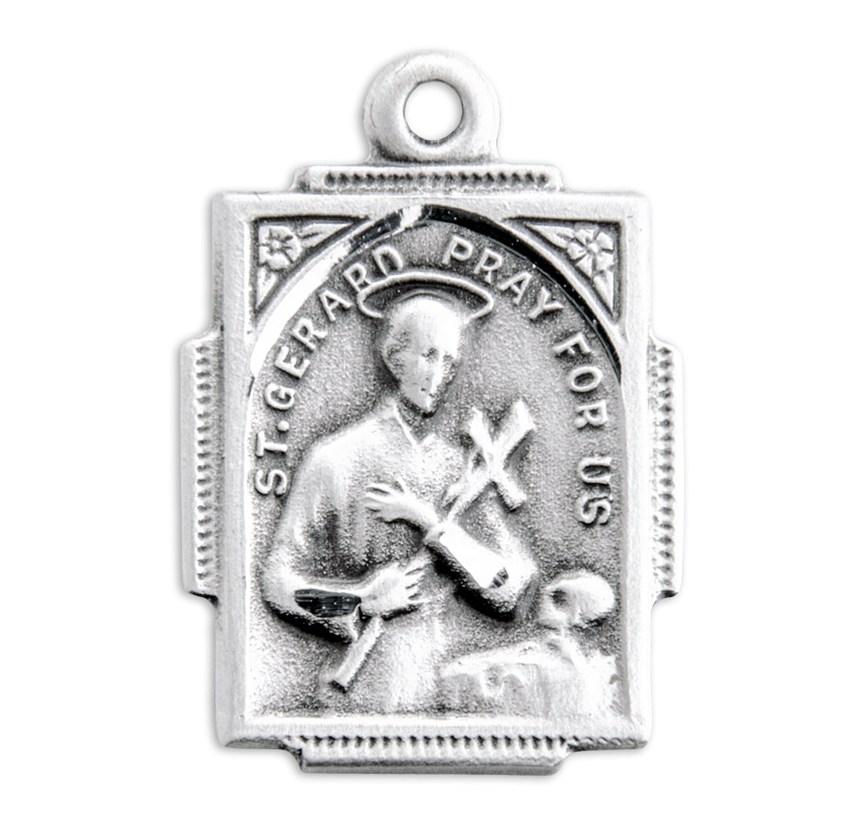 Saint Gerard Square Sterling Silver Medal