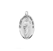 Saint Jude Oval Sterling Silver Medal