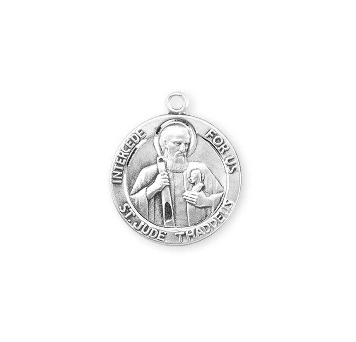 Saint Jude Thaddeus Round Sterling Silver Medal
