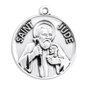 Saint Jude Round Sterling Silver Medal