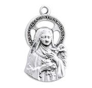 Saint Therese of Lisieux Cut Out Sterling Silver Medal