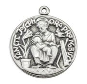 Sterling Silver St. Joseph Medal Seated with  Infant Jesus