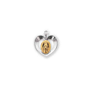 Sterling Silver Oval Two-Tone Miraculous Medal