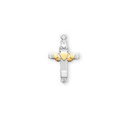 Two-Tone Sterling Silver Claddagh Cross