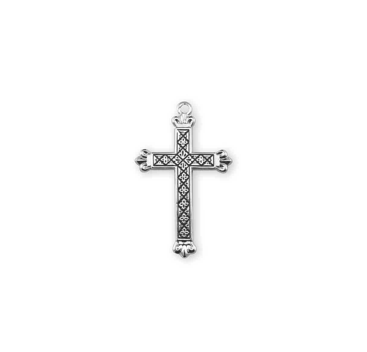 Sterling Silver Black Enameled Cross