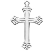 Swirl Tip Sterling Silver Cross