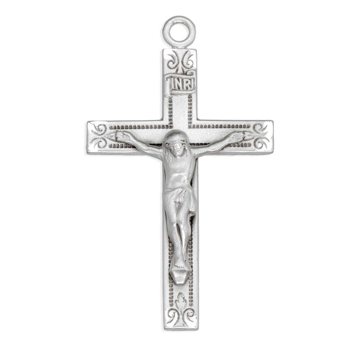 Swirl Design Sterling Silver Crucifix
