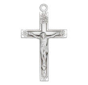 Swirl Design Sterling Silver Crucifix