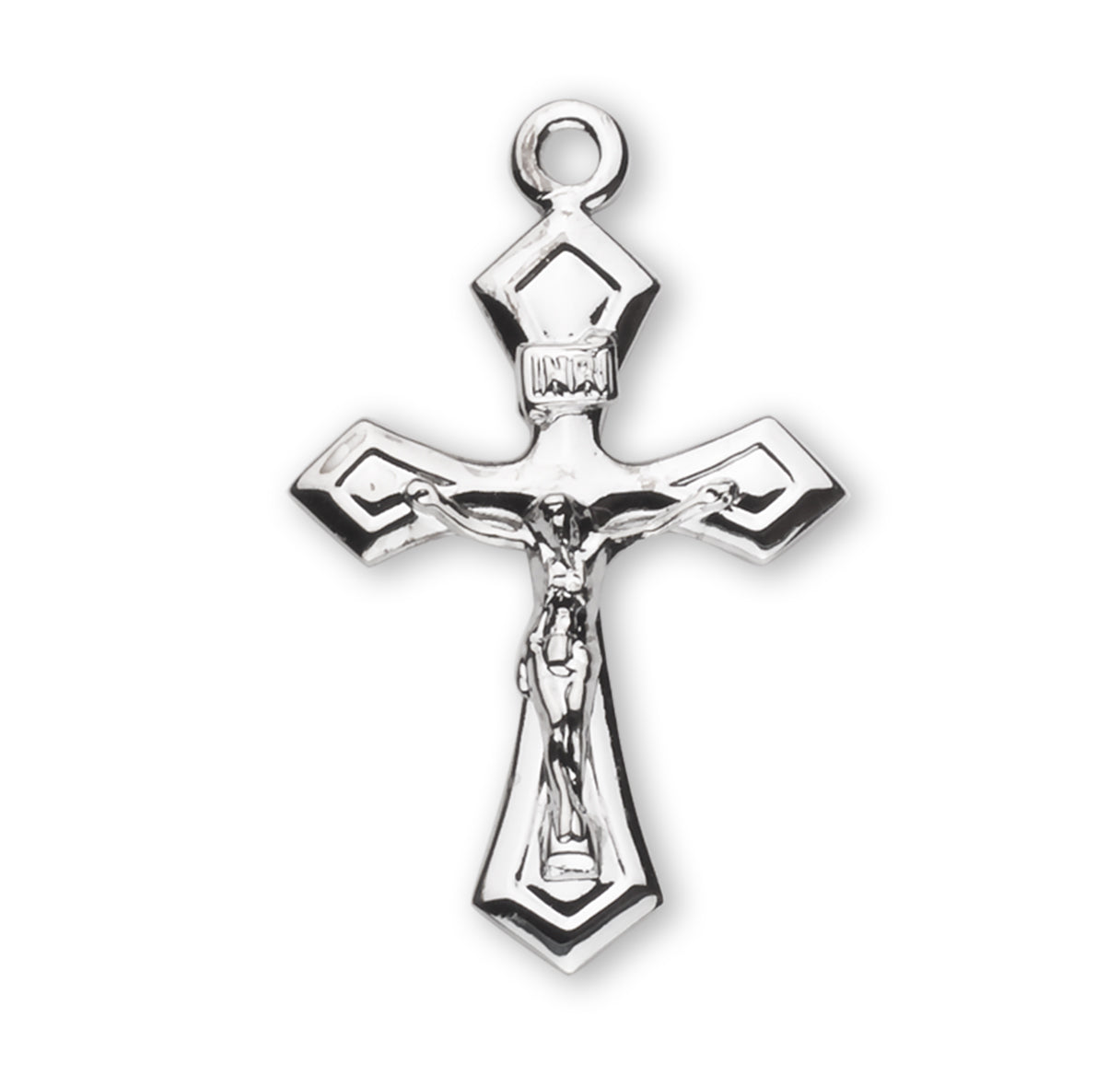 Pointed Tapered Sterling Silver Crucifix