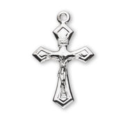 Pointed Tapered Sterling Silver Crucifix