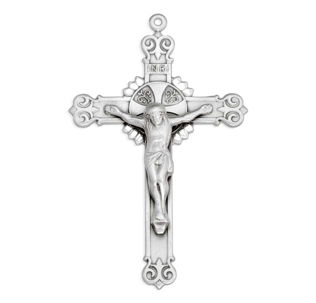 Sterling Silver Swirl Tip Crucifix