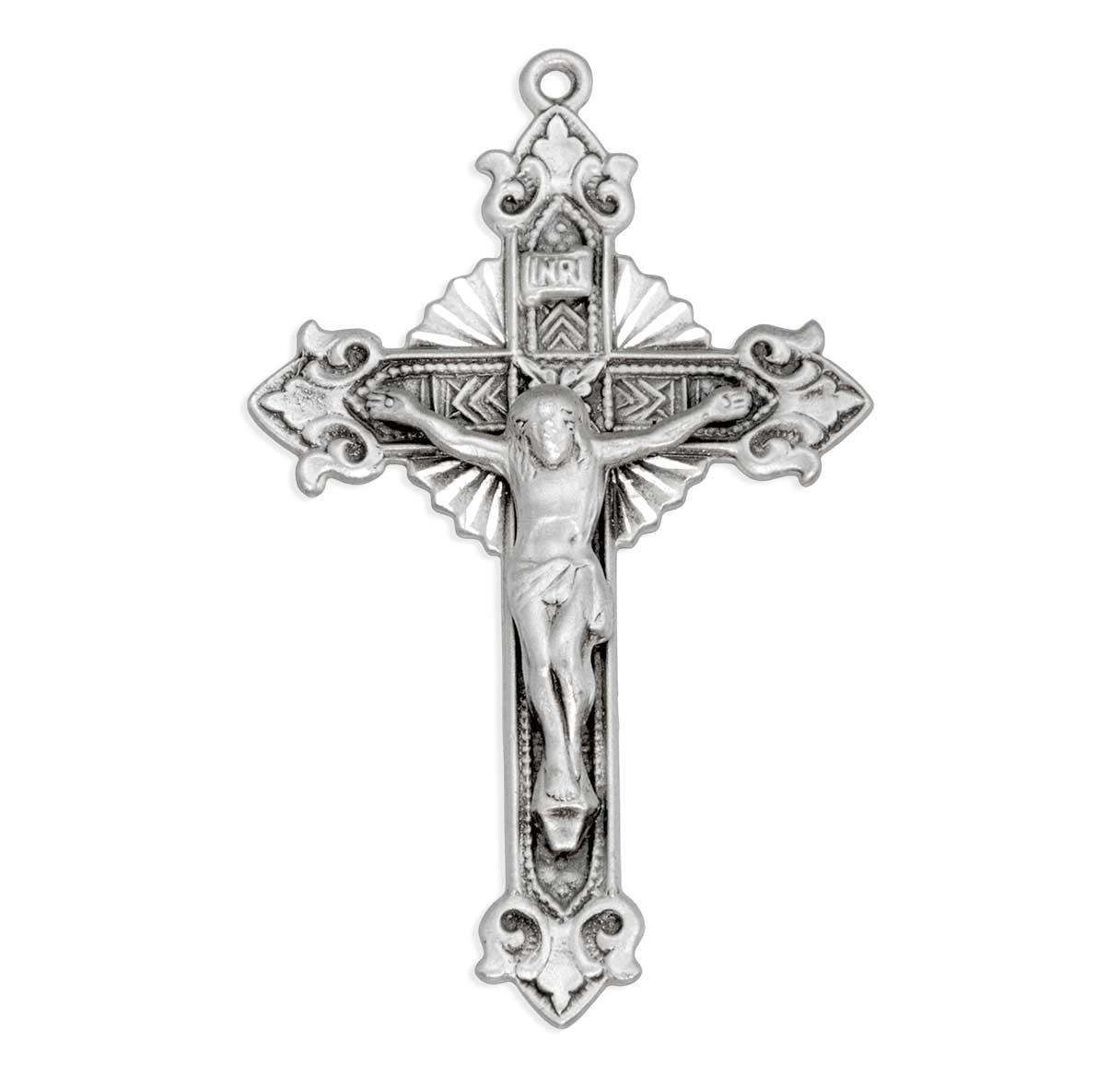 Sterling Silver Crucifix with Fancy Tips & Starburst